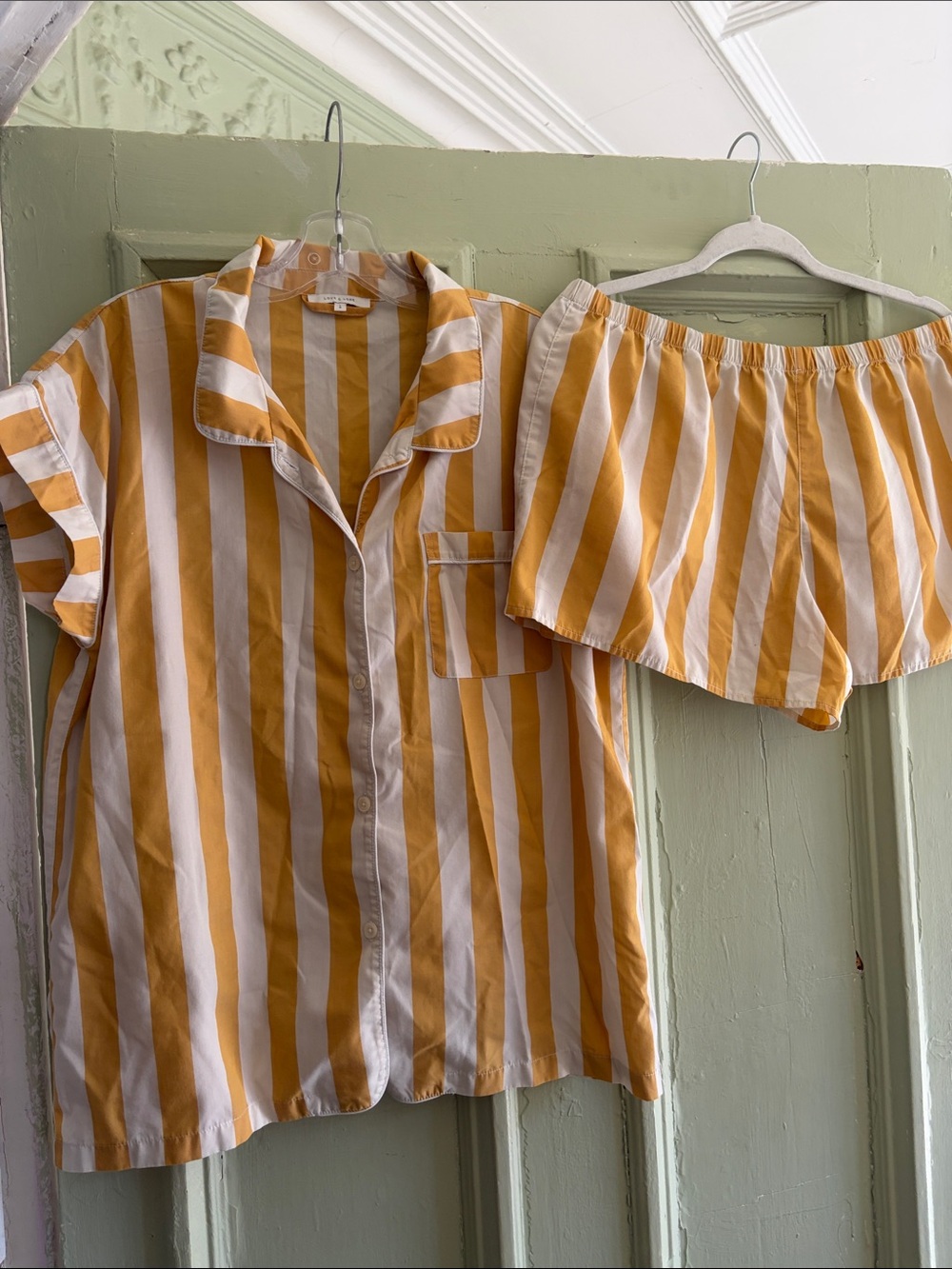 Love Lore Striped Yellow & White Short PJ Set